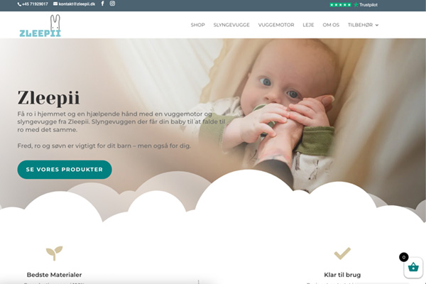 Design af webshop og brand side til Zleepii Design af webshop og brand side til Zleepii