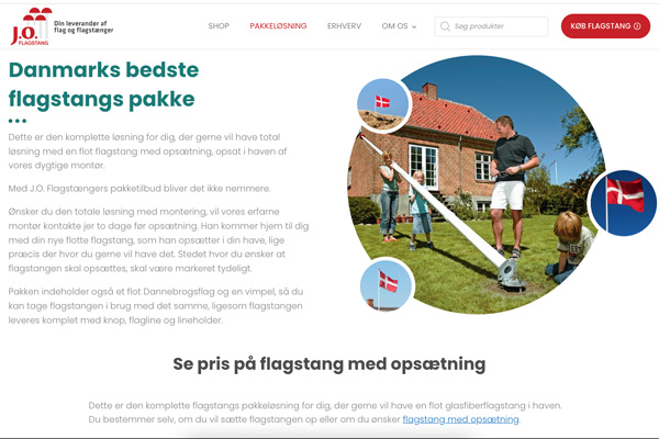 Hjemmeside og webshop til J.O. Flagstænger Hjemmeside og webshop til J.O. Flagstænger